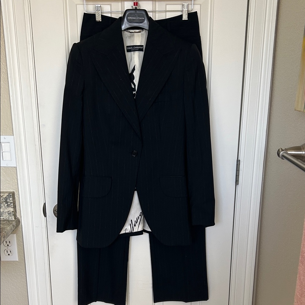 Dolce & Gabbana Black Pinstripe Suit